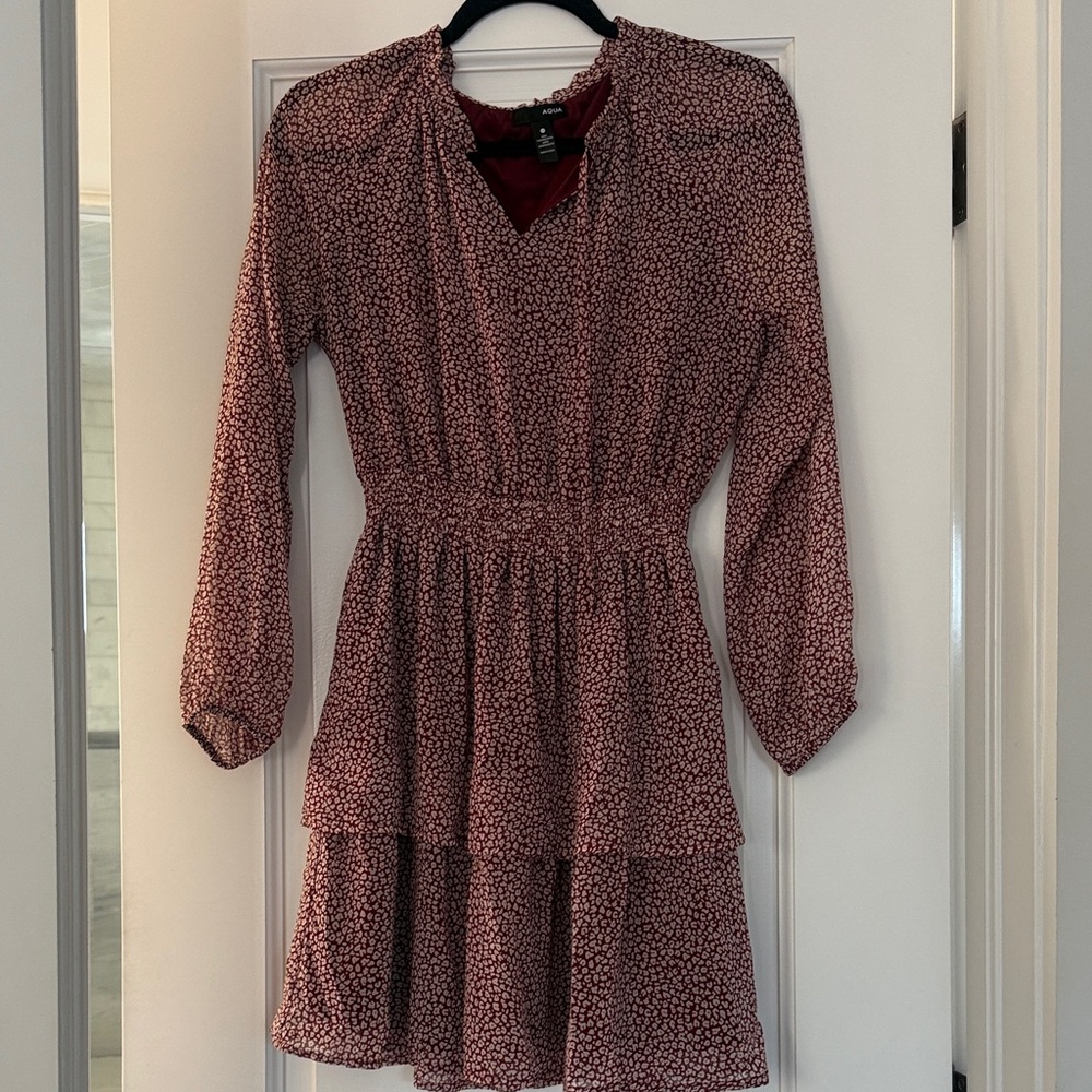 Elegant Red Patterned Dress